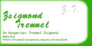 zsigmond tremmel business card